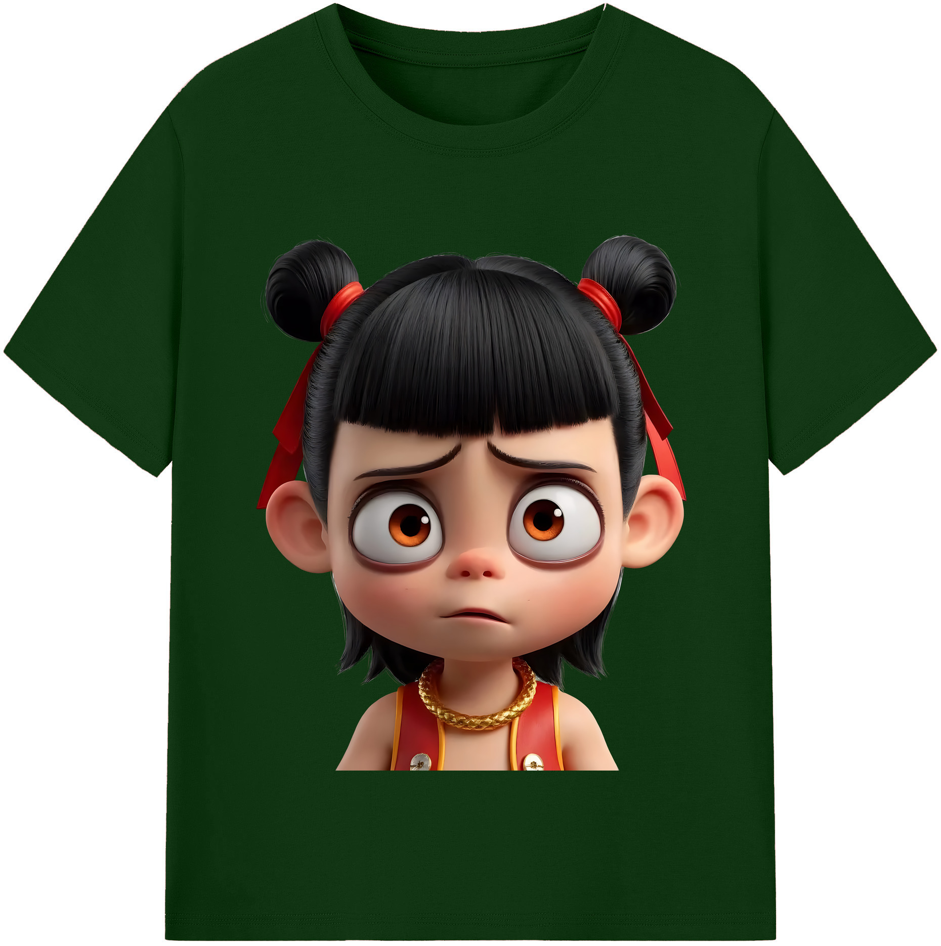 （画像用） Ne Zha 2 ナタ 魔童の大暴れ 綿100％半袖Tシャツ（フロントプリント）